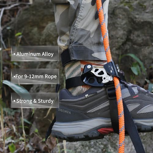 NewDoar Foot Ascender Riser Rock Climbing Mountaineering Equipment Climbing Device - color: Right Black