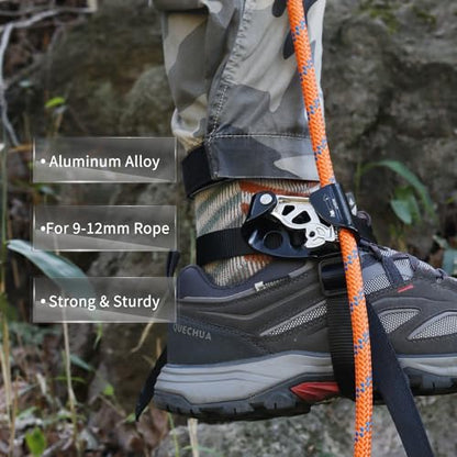NewDoar Foot Ascender Riser Rock Climbing Mountaineering Equipment Climbing Device - color: Right Black