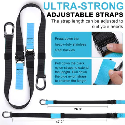 Home Resistance Training Kit | Full-Body Workout with Suspension Trainer Straps, Door Anchor, Handles, and Carrying Bag | Complete Home Gym Equipment - color: Blue