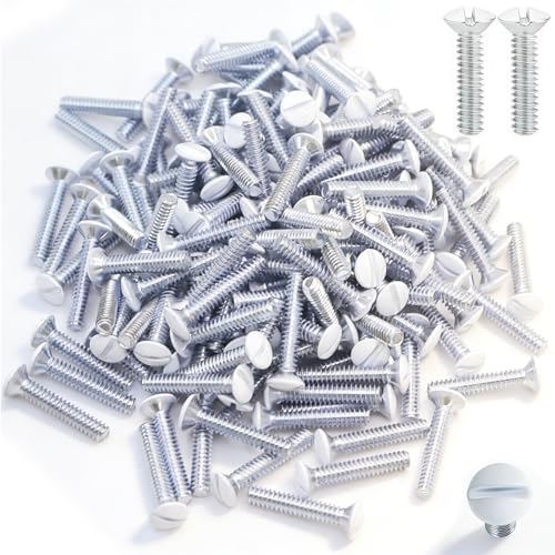 30 pcs 1" Wall Plate Screws, White Outlet Screws 6-32 Thread Light Electrical Cover Panel Switch Plate Screws(White） - color: White, size: 1 Inch