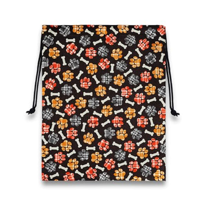 Grip Bag for Gymnast Colorful Paw Plaid Adjustable Gym String Storage Pouch Patriotic Small Bag - color: Dog Paws Black