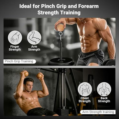 Pinch Grip Strength Training Set, Beech Wood Pinch Block Grip Set with Loading Pin, Rock Climbing Power Finger Forearm Hand Exerciser Strength Training Strengthener Equipment For Home Gym (Pinch Wood Set)