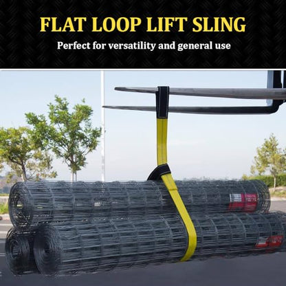 2 Pack 10FT Lift Sling Web Strap,Heavy Duty 6600lbs Capacity Flat Eye Nylon Strap for Hoist,Lifting Sling 1''x10' - size: 2 Pack 1''x10'