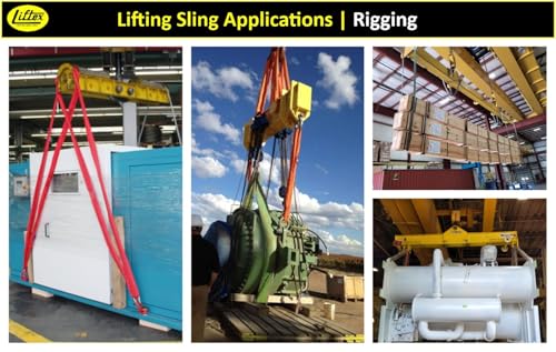 LIFTEX® - Trusted Since 1955 | Polyester Flat Eye Lifting Sling | 1-4" Widths, 3-30' Lengths, 2-Ply | Lifting Rigging Moving Hoisting Straps (2" 2-Ply Flat Eye | 6400 lbs Vertical, 4 FEET) - color: 2" 2-Ply Flat Eye | 6400 lbs Vertical, size: 4 FEET