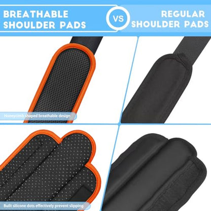 ZINZ 2-Pack Universal Shoulder Pad with Ultra thick Cushion for Bag Luggage Bag Crossbody, Plus Long & Anti-Slip & Breathable,Gray&Orange-2Pack - color: Gray&orange-2pack