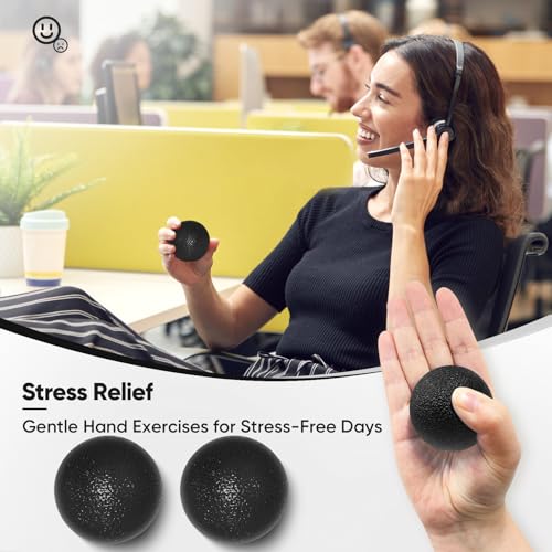 FitBeast Stress Balls for Adults, Hand Exercise Balls 6 Pack, Stress Relief & Grip Strength Trainer, Squishy Balls & Squeeze Balls for Arthritis, Carpal Tunnel, Hand Therapy with 3 Resistance Levels - color: Teal Blue, Amethyst Purple, Midnight Black