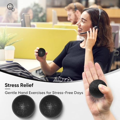 FitBeast Stress Balls for Adults, Hand Exercise Balls 6 Pack, Stress Relief & Grip Strength Trainer, Squishy Balls & Squeeze Balls for Arthritis, Carpal Tunnel, Hand Therapy with 3 Resistance Levels - color: Teal Blue, Amethyst Purple, Midnight Black