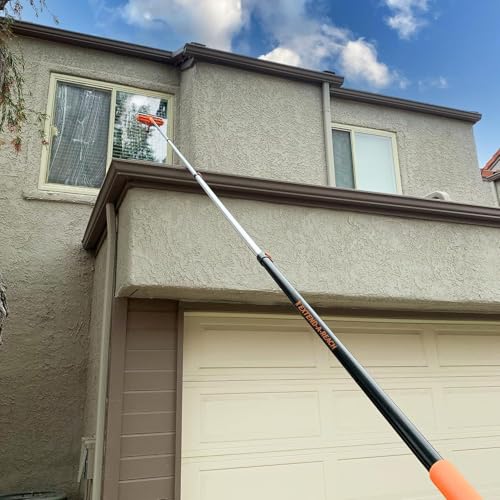 5-30 ft Long Telescopic Extension Pole // Multi-Purpose Extended Pole with Universal Twist-on Metal Tip // Lightweight and Sturdy // Best Telescoping Tool for Painting, Dusting and Window Cleaning - size: 30 Feet