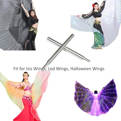 Light Weight Super Endurance Belly Dance Wings Telescopic Stick, Stainless Steel Telescopic Rod Cat Noir Stick