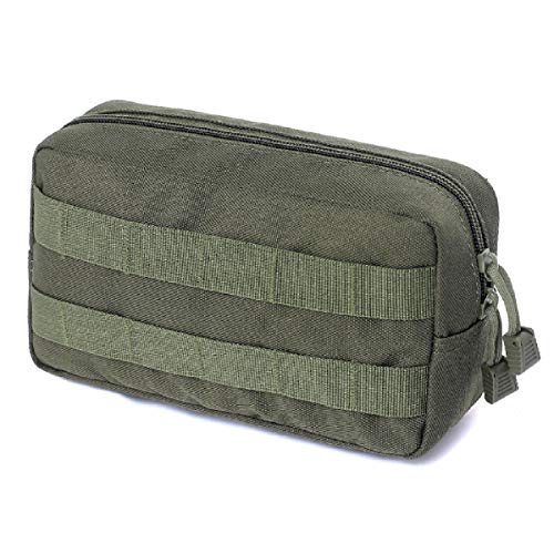 Azarxis Equipment Multi-Purpose Tactical EDC Admin MOLLE Pouch Utility Tools Bag Organizer Military Waist Belt Modular Attachment - color: #01 - Green
