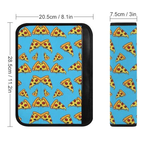 2 Pack Universal Fit Car Seat Belt Pad for Adult Use, All Vehicles, Pizza Blue Seat Belt Covers Cushion, Anti-Slip Pad - color: Pattern 557
