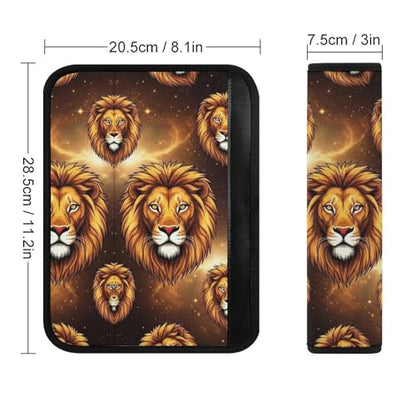 2 Piece Soft Padded Car Seat Belt Pad for Elderly Support, Stroller Pushchair High Chair, Gold Galaxy Lion Shoulder Harness Cover, Shock Absorption - color: Pattern 389