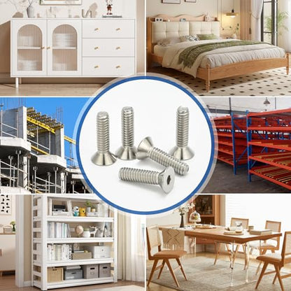 50 Pcs 1/4-20 x 2 Flat Head Socket Cap Screws Countersunk Bolts,304 Stainless Steel 18-8,Allen Socket Drive,Bright Finish,Fully Machine Thread (1/4-20 x 2 (50pcs)) - size: 1/4-20 x 2 (50pcs)