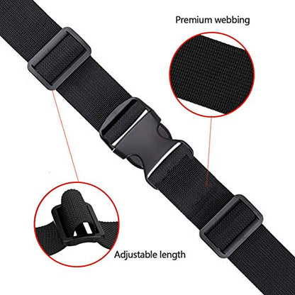 Premium Utility Straps with Quick Release Buckle Adjustable Heavy Duty Long Nylon Tie Down Straps Lashing Straps for Backpack Tactical Camping Gear Sleeping Bag Mattress(Black 2Pcs/13ft)