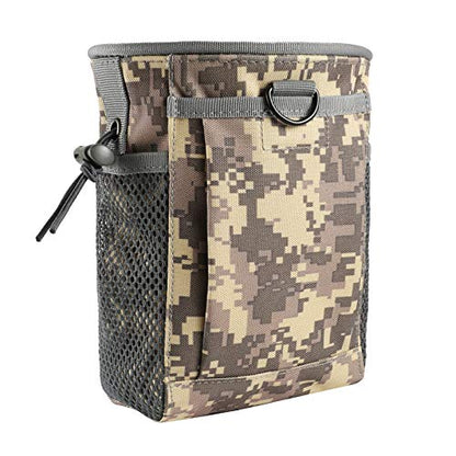 FRTKK Tactical Molle Drawstring Magazine Dump Pouch Outdoor Ammo Pouch, Adjustable Military Utility Belt Fanny Hip Holster Bag - color: ACU
