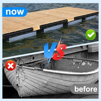 10 Pack Dock Edging Side Gard, 20 Feet Dock Guard with Heavy Wall Sections for Greater Protection – Commercial Grade Double Molded Material (Black) - color: 20 Feet Black, style: Straight angle 10pack