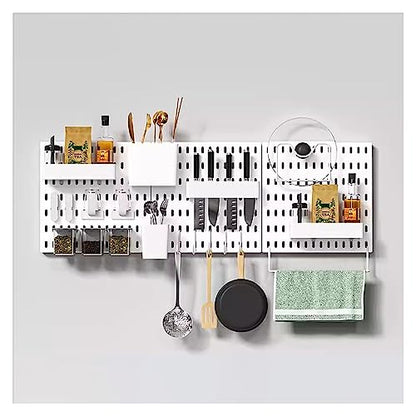 peg Board Display Stand, Kitchen Top Shelf Storage Wall Nail-Free Wall Plastic Hanging Board Free Punching Bathroom Accessories Hook(Style 3) - color: Style 3