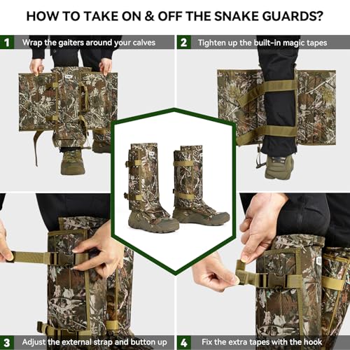 Snake Gaiters Chaps, Durable Lower Legs Anti-Snake Bite Guards - color: Camo