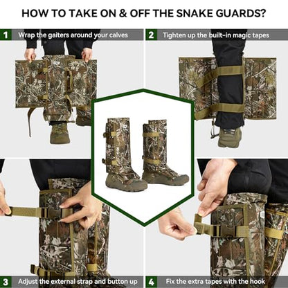 Snake Gaiters Chaps, Durable Lower Legs Anti-Snake Bite Guards - color: Camo