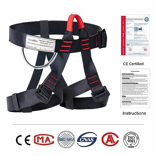 Caving & Rappelling Safety Belt for Ziplining, Fire Rescuing & Tree Climbing - Half Body Belt for Women & Men