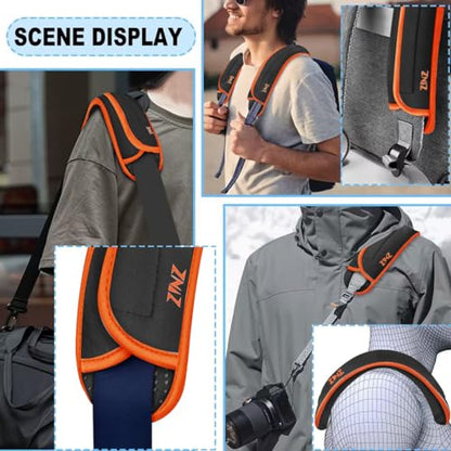 ZINZ 2-Pack Universal Shoulder Pad with Ultra thick Cushion for Bag Luggage Bag Crossbody, Plus Long & Anti-Slip & Breathable,Gray&Orange-2Pack - color: Gray&orange-2pack