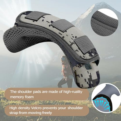 ZINMARK 2-Pack Shoulder Pad Ultra-Thick Tactical Vest Cushion for Laptop Bags, Messenger Bags, Briefcase Bags, Luggage Bags, Tool Bags, Travel Bags and Most Bags, Camouflage Gray - color: Camouflage gray