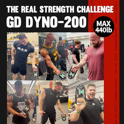 GD DYNO-200 Grip strength tester Digital Hand Dynamometer 440 Lbs | 200kg Hand Strength Tester, Grip Strength Measure, Forearm Exerciser, Arm wrestling training equipment, Gripper strengthener