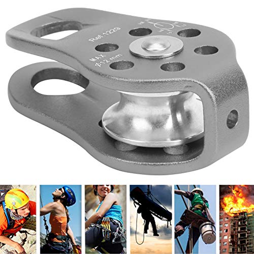 20KN Outdoor Climbing Pulley, Aluminum Side Swing Pulley, Climbing Pulley for Climbing Aloft Work Rappelling Rescue - size: Gray