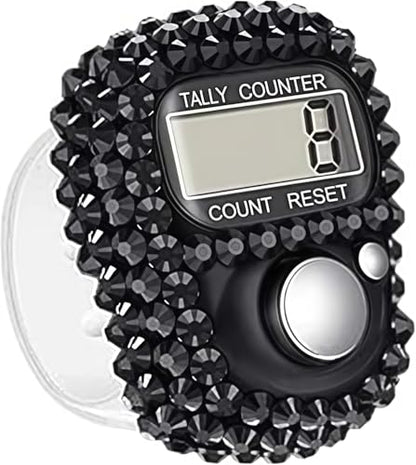 Electronic Tally Counter with Display, Resettable Portable Electronic Finger Counter for Golf, Track and Field, Lap Counting - color: Black