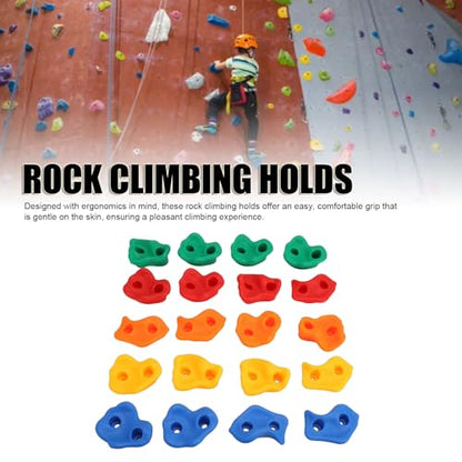 Durable Multi-Color Rock Wall Handles with Installation Kit for Children PE Material