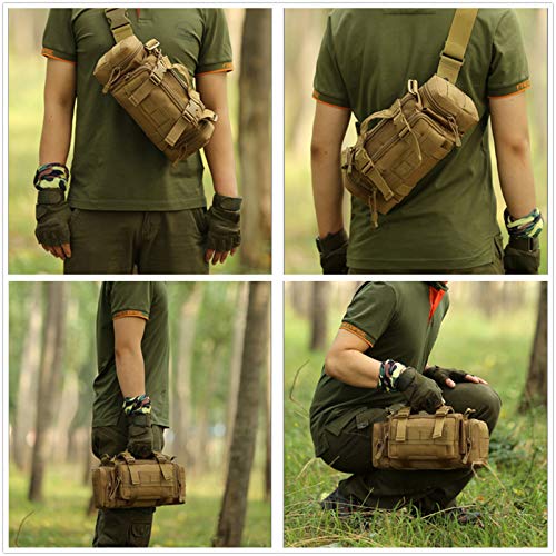 Utility 3P Military Tactical Duffle Waist Bags MOLLE Assault Shoulder Backpack Multifunction EDC Pouches Heavy Duty Fanny Packs (Desert camouflage) - color: Desert Camouflage