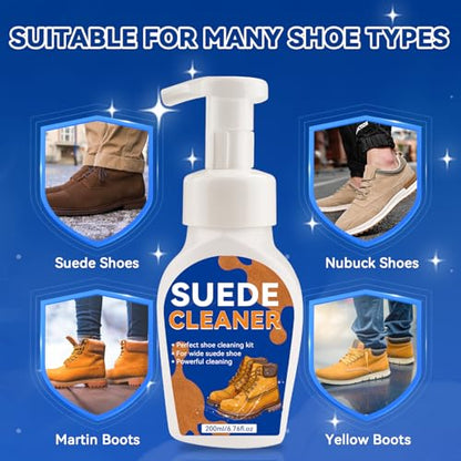 Suede Shoe Cleaner, Premium Sneaker Cleaning Kit with Brush, Shoe Cleaner for White Sneaker, Suede, Leather