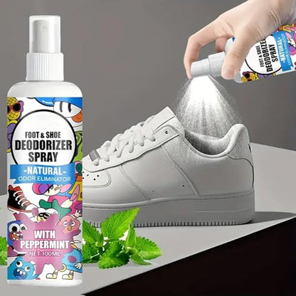Shoe Deodorizer Spray 100ml Shoe Smell Eliminator Spray | Footwear Odor Removal Mist for Travel Hiking Home Tennis Leather Fabric Canvas Sneaker