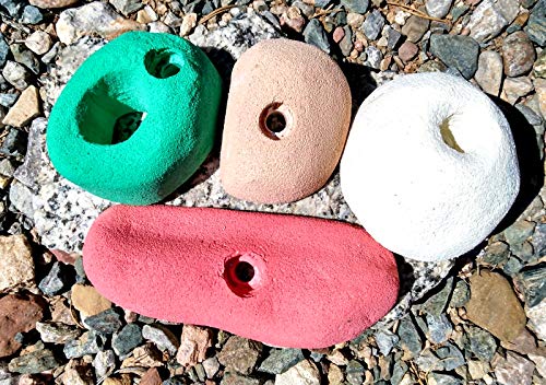 4 Pack Large Polyurethane Bolt-On Rock Climbing Wall Hand Holds - color: multiple