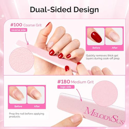 MelodySusie 2Pcs Nail Files 100/180 Grit Emery Boards Pink | Double Sided, Acrylic Gel Natural Nails, Professional Manicure Pedicure Shaping Tools, Home and Salon Use - size: 2Pcs Diamond Shape