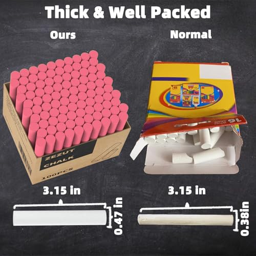 Red Chalk 100PCS, Low Dust Chalks Stick Bulk for Chalkboard Blackboard Non-Toxic - color: Red - 100PCS