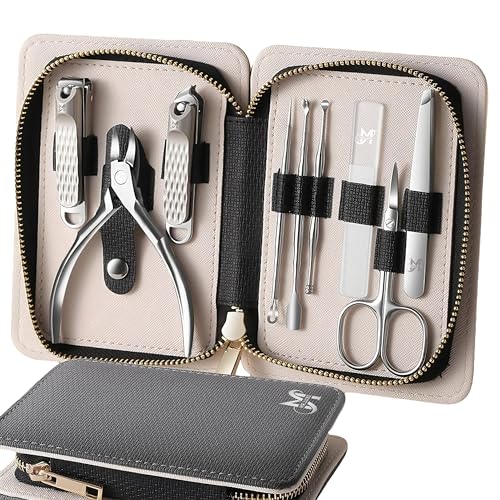 9PCS Manicure Set – Professional 9-in-1 Manicure Pedicure Kit, Premium Stainless Steel Nail Clippers, Nail Grooming Kit, with Portable Textured Travel Case, Luxury Gift Set for Woman& Man. - size: 9PCS