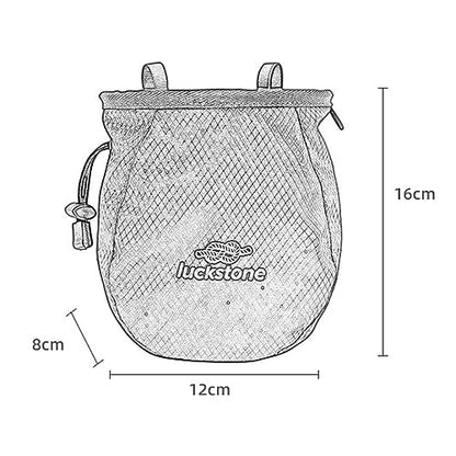 Drawstring Pouch Gym Chalk Bag Refillable Equipment Portable Wide Opening Design Wrist Bush Lightweight Carry Bag Suitable for Climbing - color: Red