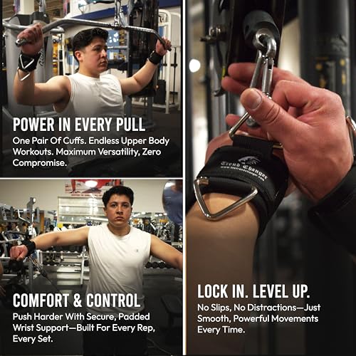 Wrist Cuffs Support - Cable Attachments For Gym Machine Workout Adjustable Wrist Straps For Weightlifting With Sturdy Buckle Neoprene Padding For Strength Training, Lateral Raises - size: Medium ( Upto 6.7" Wrist Circumference )