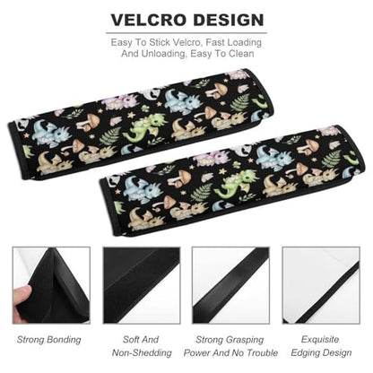 2 Pack Moon Mushroom Leaf Dragon Seat Belt Shoulder Pad Universal Fit Harness Pads Strap for Kids, Car Seats Pushchair Strollers High Chair Pushchair, Shock Absorption - color: Pattern 1140