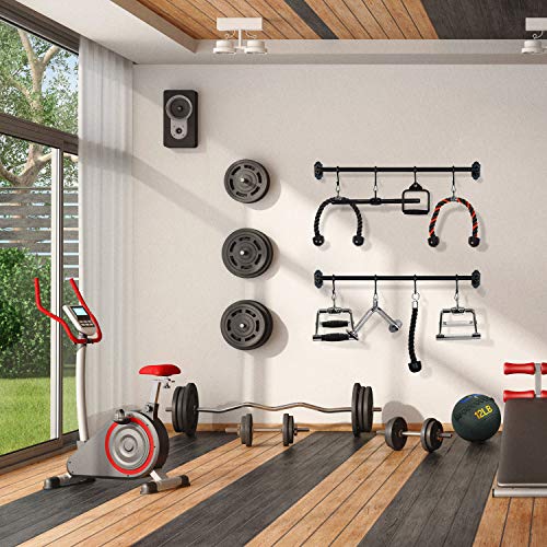 Yes4All Cable Machine Attachment, Double D Handle & Tricep Rope Cable Attachment, Weight Machine Accessories Load 880 LB for Home Gym - color: D. Single D Handle - Black