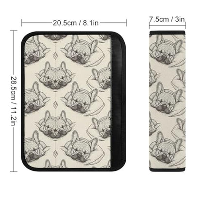 2 Piece Soft Padded Seat Belt Shoulder Pad for Adult Use, All Vehicles, Cute French Bulldog Puppy Automotive Seat Belt Protector, Easy Install (No Tool) - color: Pattern 144