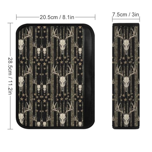 1 Pair Soft Padded Seat Belt Cover for Child, Most Cars, Camo American Flag Deer Camouflage Shoulder Harness Cover, Neck and Shoulder Support - color: Pattern 803