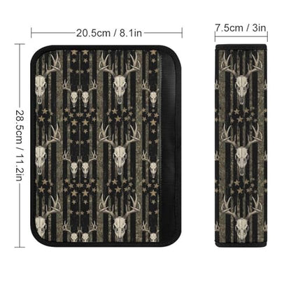 1 Pair Soft Padded Seat Belt Cover for Child, Most Cars, Camo American Flag Deer Camouflage Shoulder Harness Cover, Neck and Shoulder Support - color: Pattern 803