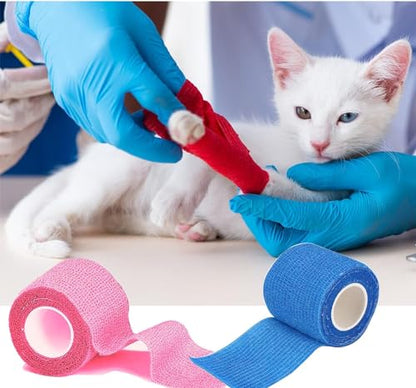 15 Pack Self Adhesive Bandage Wrap 2 Inch x 5 Yards (Mix) | Self-Adherent Elastic Cohesive Wrap Non-Woven Breathable Bandage,Vet Wrap for Stretch Athletic, Sports, Wrist, Ankle - color: Mix-15