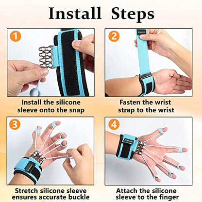 Finger Exerciser,4 Resistance Levels Finger Strengthener for Hand Therapy, Rock Climbing - Relieve Pain for Arthritis, Carpal Tunnel, Hand Strengthener and Finger Strengthener
