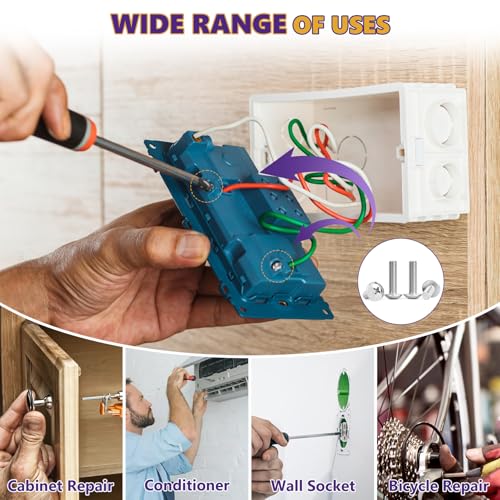 15Pcs 6-32x1-1/2 Pan Head Machine Screws Kit 304 SS for Outlet | Phillips Full Thread For Electrical Outlet Switch plate, Cabinet & Drawer, Anti-Rust & Anti-Corrosion, Organizer Box Included - size: 6-32 x 1-1/2