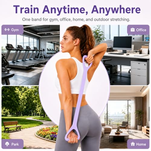 Upgraded Figure 8 Resistance Band with Handles, 35 lb Strong Stretch Exercise Band for Arms, Shoulders and Full-Body Workouts, Elastic Fitness Band for Women and Men