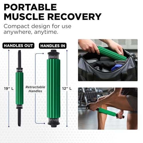 THERABAND Roller Massager+, 19"-21" Retractable Muscle Massage Stick for Full-Body Use, Deep Tissue & Trigger Point Self-Massage, Portable Handheld Fascia Release Tool for Runners, Athletes - style: Portable
