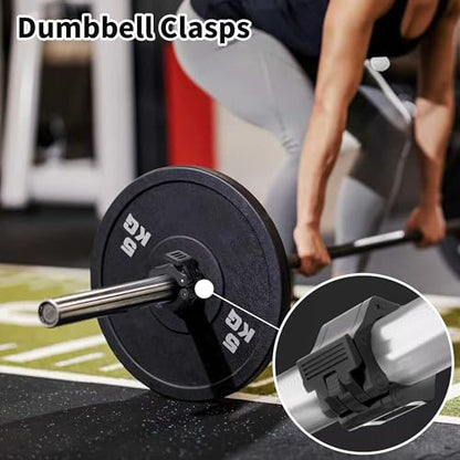 4 Pack Dumbbell Barbell Clamps 30mm, Quick Release Weight Bar Collars, Secure Locking Barbell Clips for Weightlifting, Workout, Strength Training & Fitness Accessories - color: Black